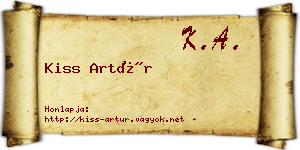Kiss Artúr névjegykártya