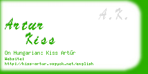 artur kiss business card